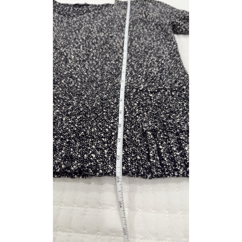 Eileen Fisher Womens Black White Marled 100% Cotton V-Neck Sweater Size‎ Large - Picture 8 of 9